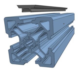 Cover strip for Aluminium profile, compatible with Vention ® Aluprofile